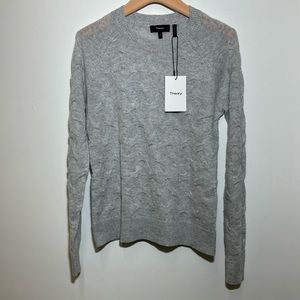 NWT Theory Grey Cashmere Tucked Sweater